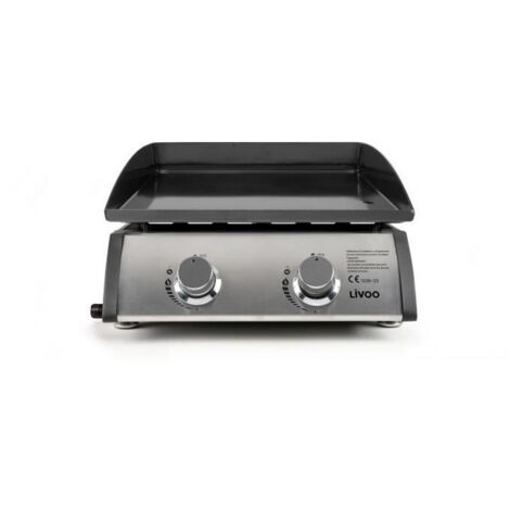 Plancha a gaz - LIVOO - DOC296 - 2 bruleurs - Gris