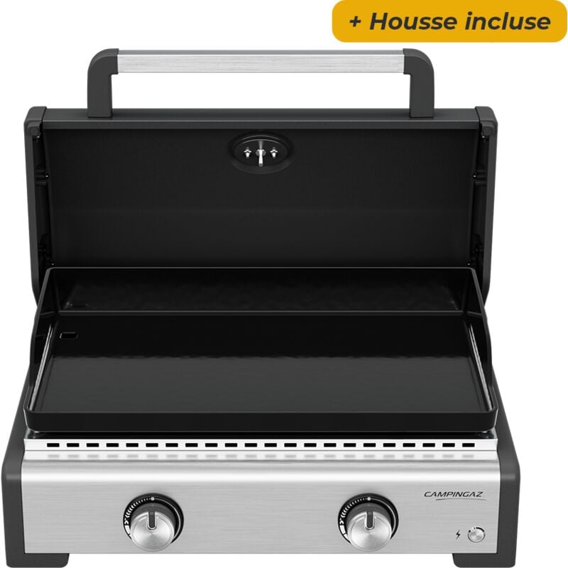 Plancha à gaz Master 2 Cook avec couvercle de cuisson - Housse incluse