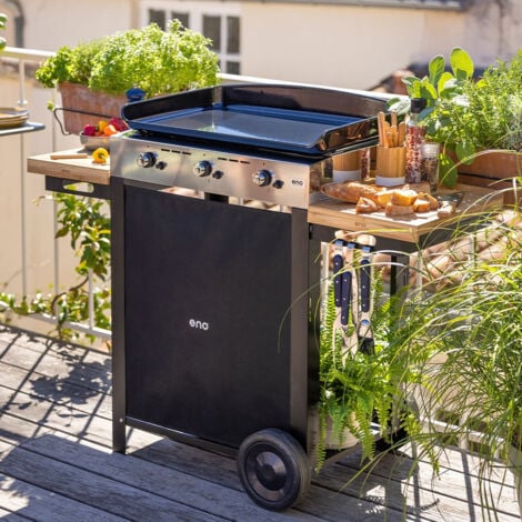 Plancha à gaz sur chariot - Combo ENO Initial 65 Inox
