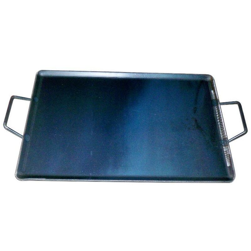 

MIBRICOTIENDA plancha asar acero 4 mm con 2 asas de metal 40 x 33