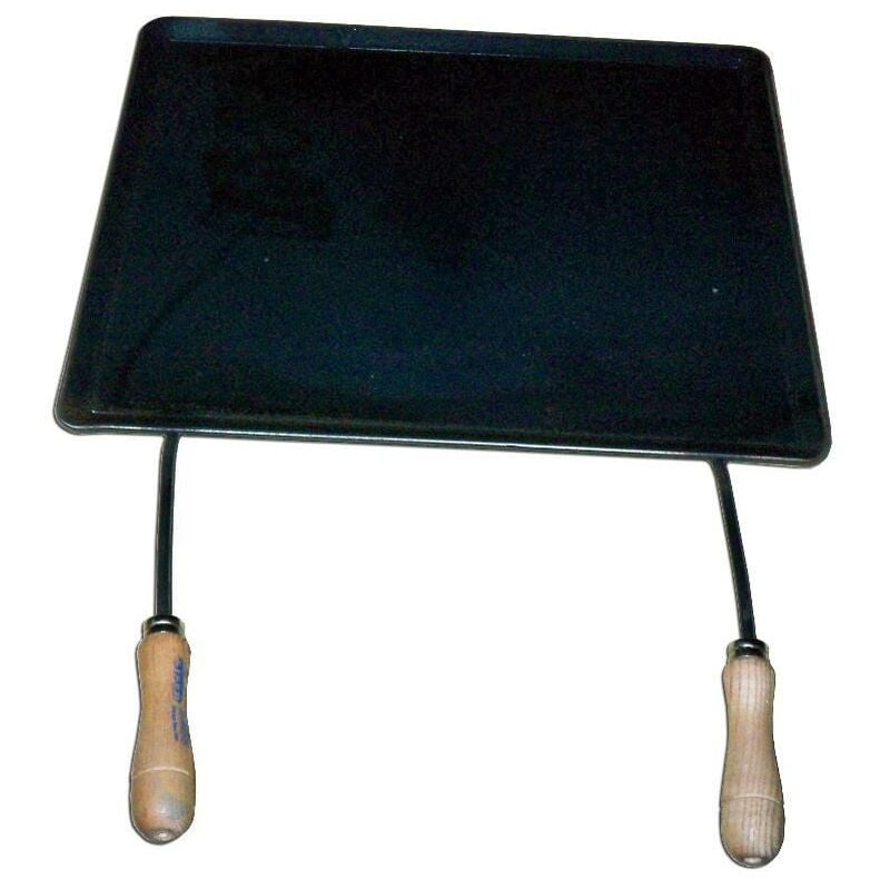 

MIBRICOTIENDA plancha asar acero 4 mm con 2 mangos de madera 40 x 33