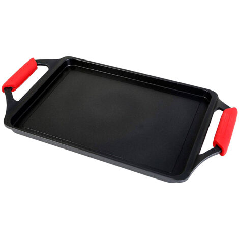 Plancha asar band 37x25cm lisa c/asa al/fu ecostone cookware
