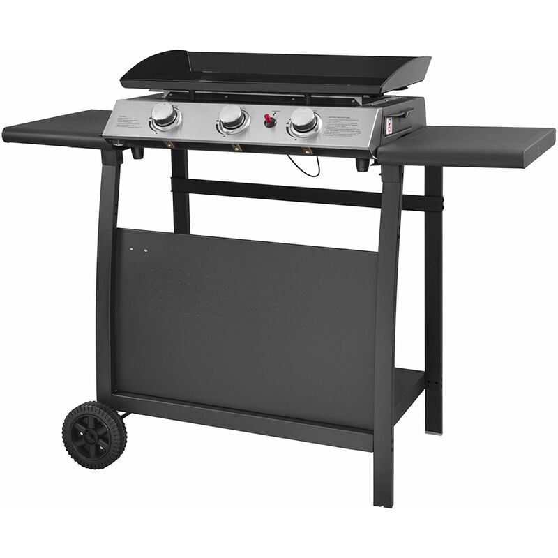 Happy Garden - Plancha au gaz séville - 3 brûleurs 7,5kW + chariot