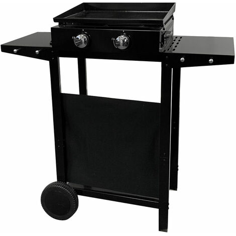 Plancha au gaz MÉRIDA 2 brûleurs + chariot