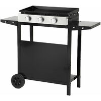 Plancha au gaz MÉRIDA 3 brûleurs + chariot
