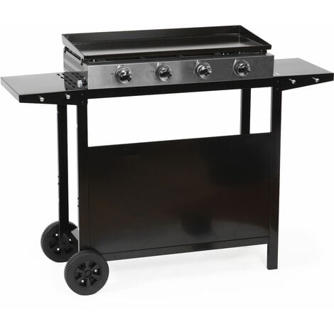Plancha au gaz MÉRIDA 4 brûleurs + chariot