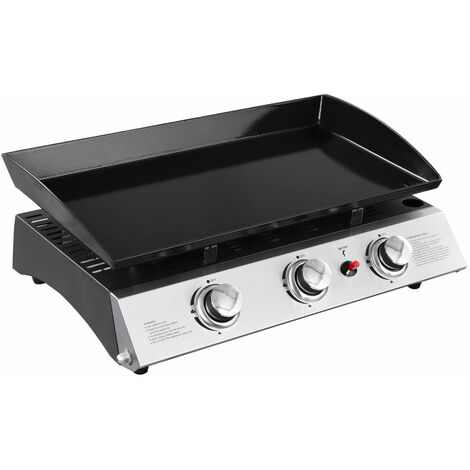 Plancha Gaz 2 feux Inox Plantxa 8-10 personnes cuisson extérieure noir