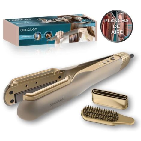 Plancha de aire airlisse 2in1 champagne pro, flujo de aire potente 19,7 l/s, cabezales imantados, para todo tipo de cabellos, función plasma, motor brushless, 4 temperaturas y 2 velocidades de aire.