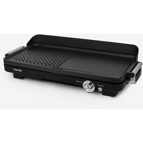 Plancha De Asar Eléctrica Con Parrilla, 1800 W, Superficie Amplia, Negro. HKoenigGRX330