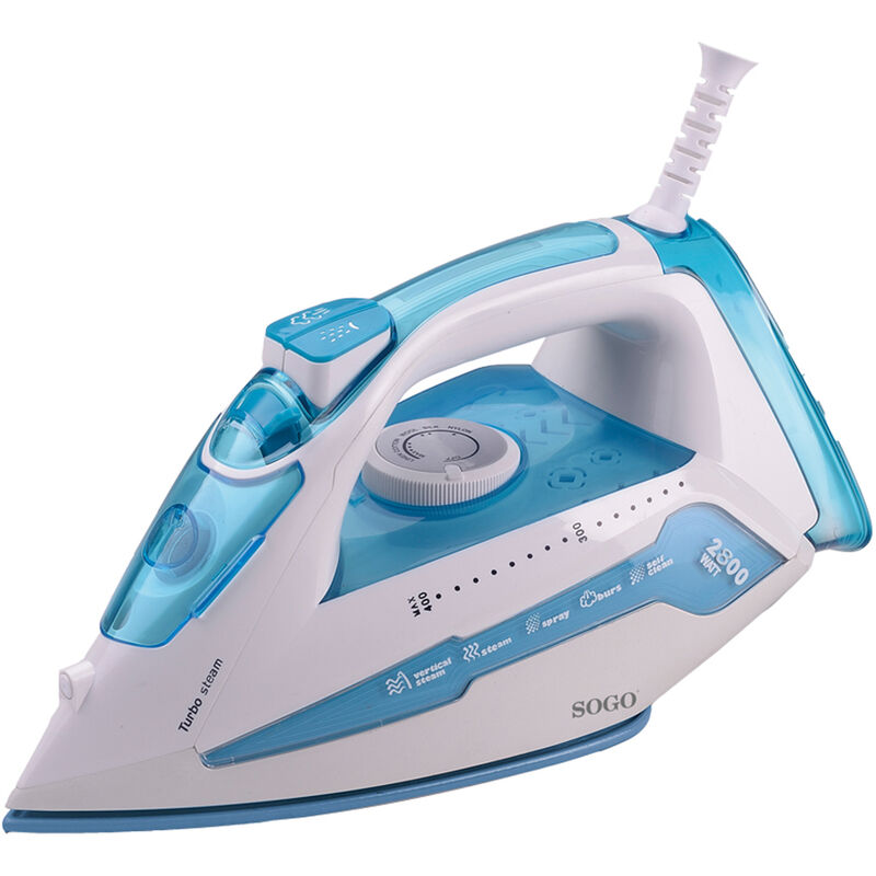 

Sogo - Plancha de vapor cerámica 2800W - Gran potencia, Auto-lavado, Blanco