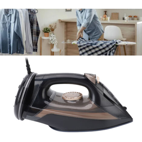 Plancha de vapor de 2200 W con depósito de agua extraíble de 420 ml: planchado en seco y húmedo, placa de acero inoxidable, compacta para viajes y uso doméstico.