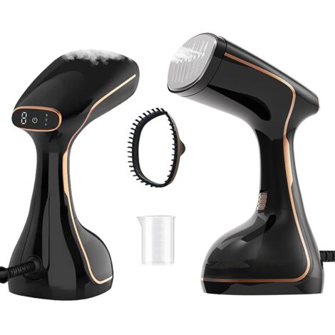 Plancha de viaje, vaporizador vertical para ropa, vaporizador portátil de mano Fvobzxg con depósito de agua, vaporizador ideal para el hogar y los viajes, color negro.