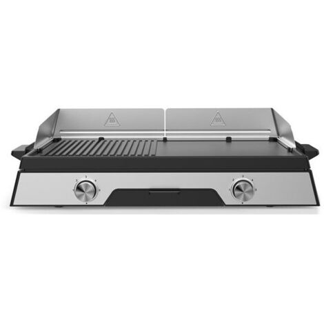 plancha eléctrica 2200w placa de acero inoxidable 52 x 31,5cm - PLANCHADUO2200 - kitchen chef -