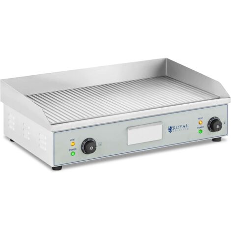 Plancha eléctrica profesional con mesa ranurada (dimensiones de la placa: 400 x 730 mm, 2 x 2200 vatios, 50 - 300 °C, plancha de hierro) 140004051
