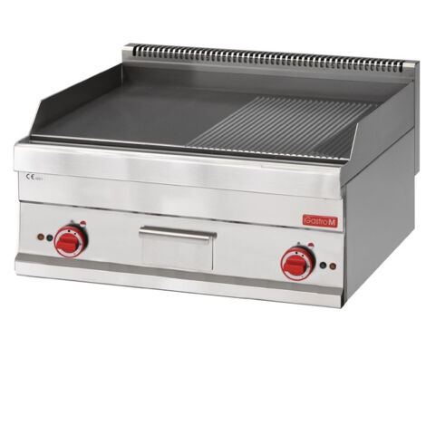 Plancha Electrique Professionnelle Demie Lisse Demie Rainurée - 9 kW - Gastro M