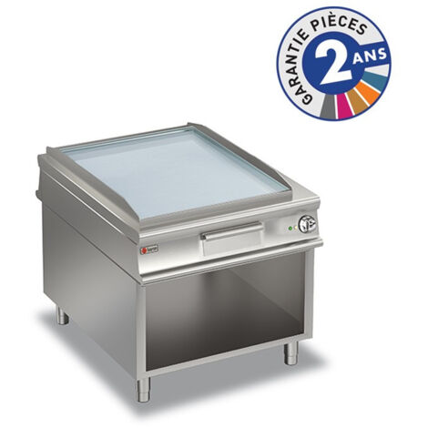 Plancha électrique sur meuble - Plaque lisse chromée - 10 kW - Baron