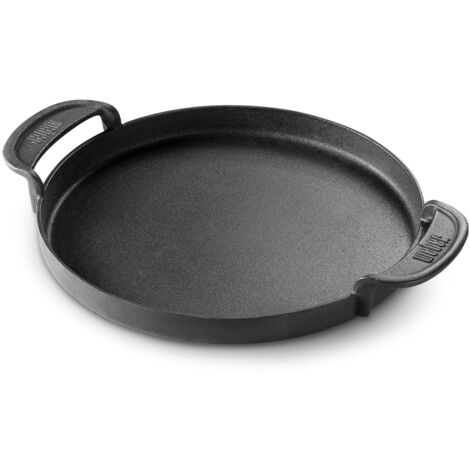 Plancha en fonte émaillée pour Gourmet BBQ System – Accessoire de cuisson noir – Dimensions 38,6 x 30,5 cm – Compatible barbecues Weber