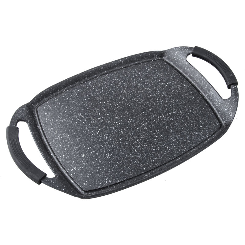 Alfa Dyser - Plancha en pierre lisse en fonte d'aluminium 29x22cm