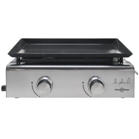 Plancha gas VITROKITCHEN acero inoxidable 2 fuegos PG210IB