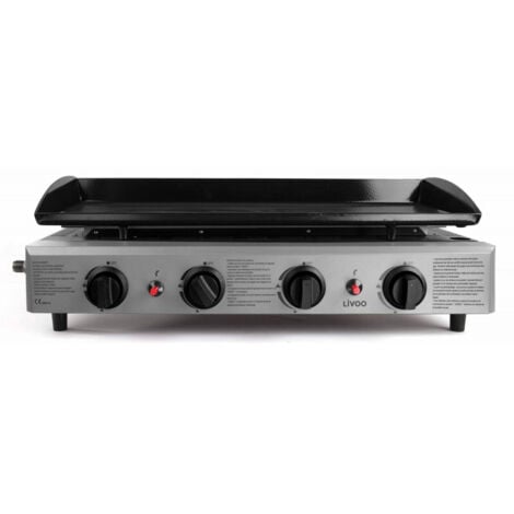 plancha gaz 10kw plaque émaillée 77x34cm - doc194 - be nomad