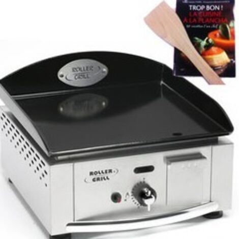 Plancha gaz 2750w plaque email 5mm 39x38cm - Roller Grill - pl400ge