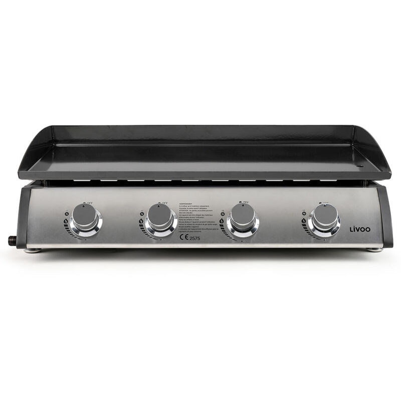 Livoo - Plancha gaz 4 feux 10kw métal DOC297