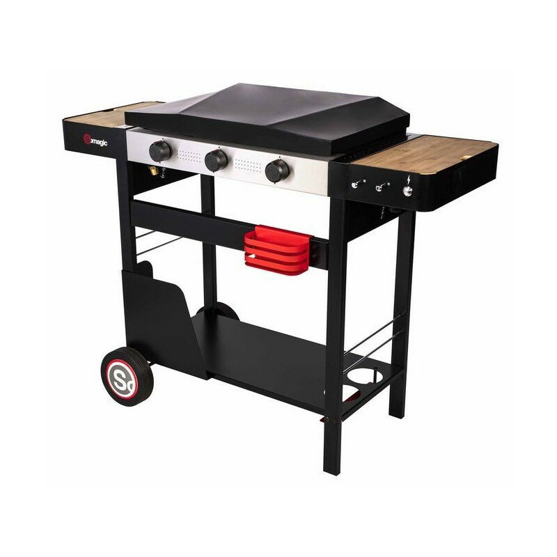 Somagic - plancha sur chariot solia 350 62X38CM 3 bruleurs 6.5KW