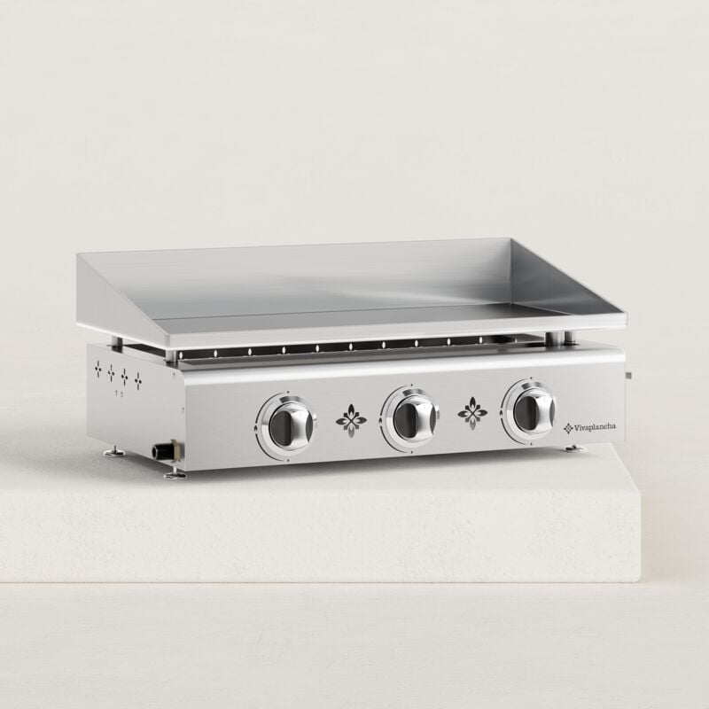 Plancha gaz Pimientos 3 feux inox