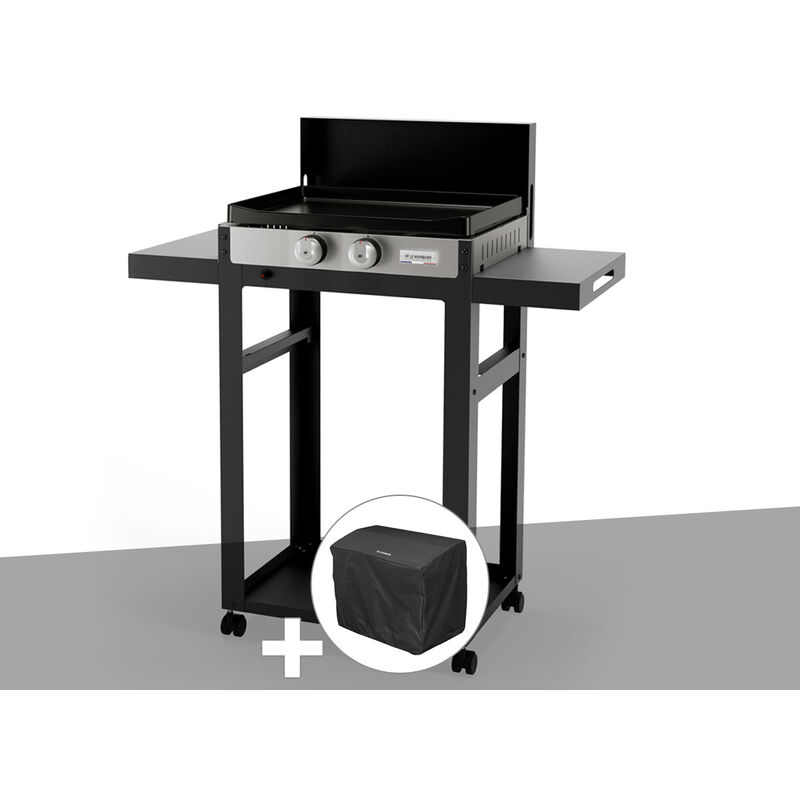 Le Marquier - Plancha gaz sur chariot La Plancha Française 250 Duo Edition avec Housse de protection