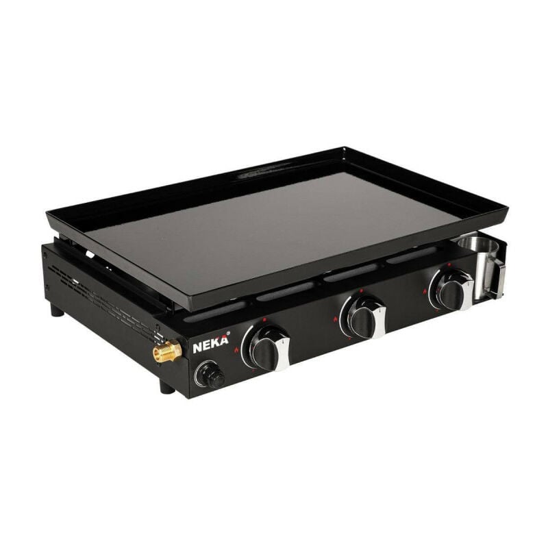 Plancha à gaz 3 feux Neka - Noir