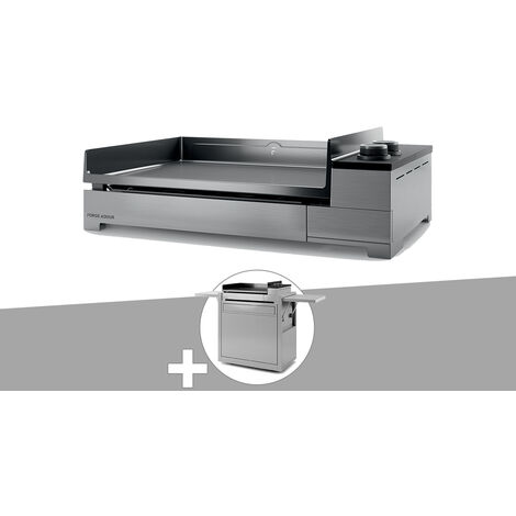 Plancha gaz Premium 60 inox avec chariot - Forge Adour