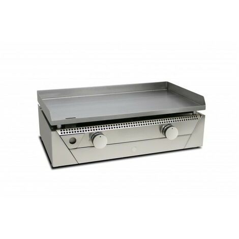 Plancha gaz RAINBOW métal laqué plaque acier rectifié 12mm rebord 5cm SIMOGAS RAIN70RECI