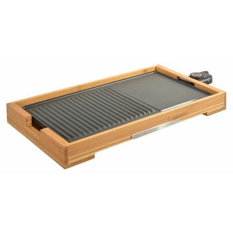 KITCHENCHEF Plancha gril électrique 2000w 51x25,5cm - Kitchen Chef - kcwoodpla2000