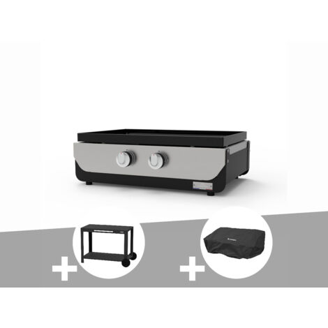 Plancha ORIGINAL Gaz 260 Duo + Desserte + Housse de protection - Le Marquier