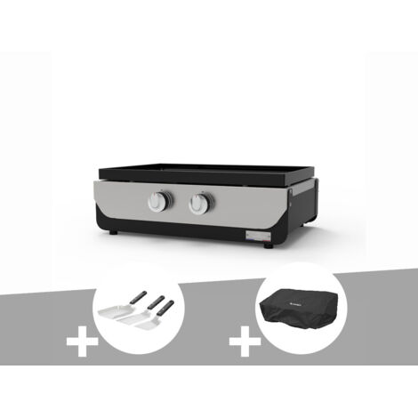 Plancha ORIGINAL Gaz 260 Duo + Kit 3 spatules + Housse de protection - Le Marquier