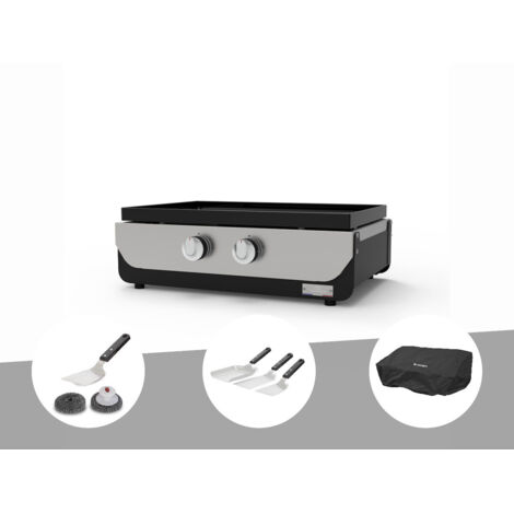 Plancha ORIGINAL Gaz 260 Duo + Kit 3 spatules + Kit de nettoyage + Housse de protection - Le Marquier