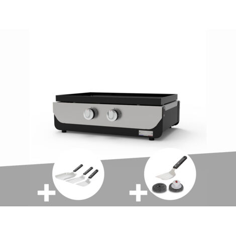 Plancha ORIGINAL Gaz 260 Duo + Kit 3 spatules + Kit de nettoyage - Le Marquier