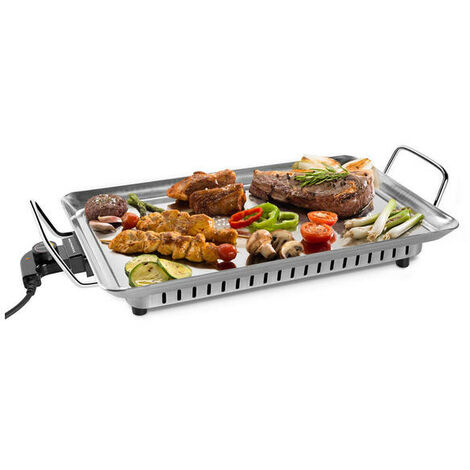 Plancha de asar cocina 1600W regulable HOMCOM 53,5x31x8 cm negro