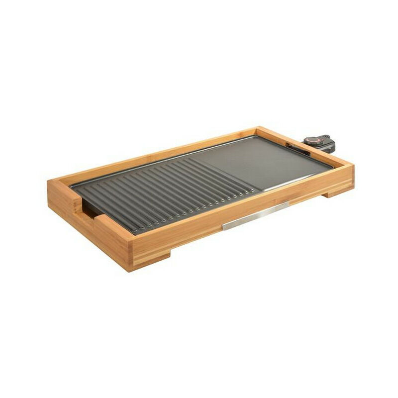 

plancha parrilla eléctrica 2000w 51x25,5cm - kcwoodpla2000 - kitchen chef -