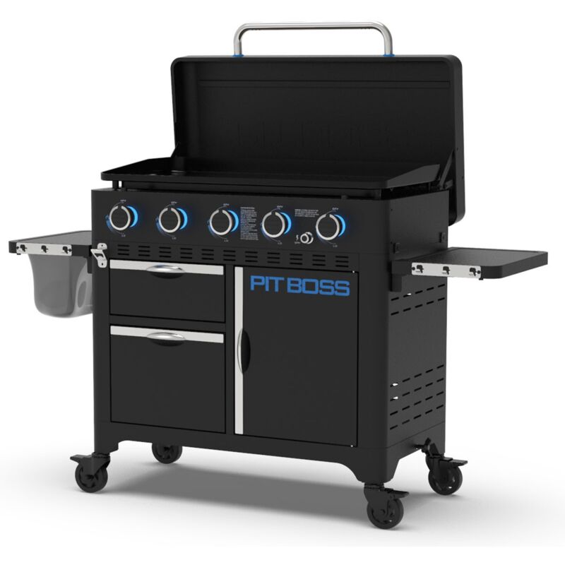 Pitboss - Plancha à Gaz 5 Brûleurs 14650W Plaque Ceramique 90 x 46 cm Amovible Pit Boss