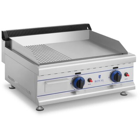 Plancha Snacker Inox Plaque Cuisson Fonte Grill F Rainure Gaz De Ville 65Cm