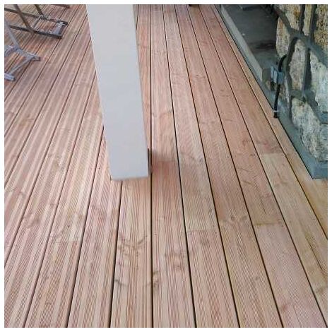 Planche 27x145 Douglas Naturel Raboté Angles Arrondis Coff. 4m