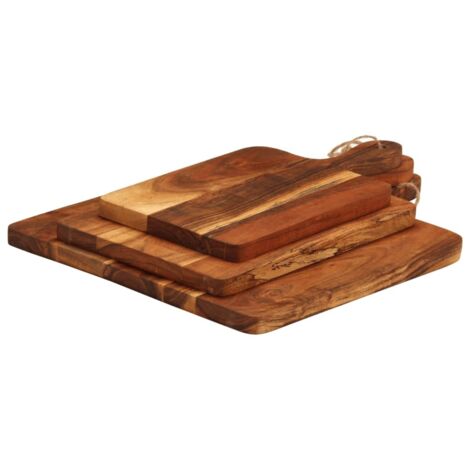 Planche à découper 3 pcs cm bois d'acacia massif vidaXL