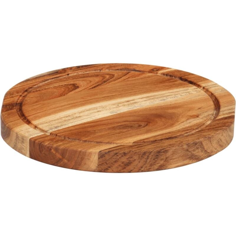 Planche à découper Ø25x2,5 cm bois d'acacia massif vidaXL