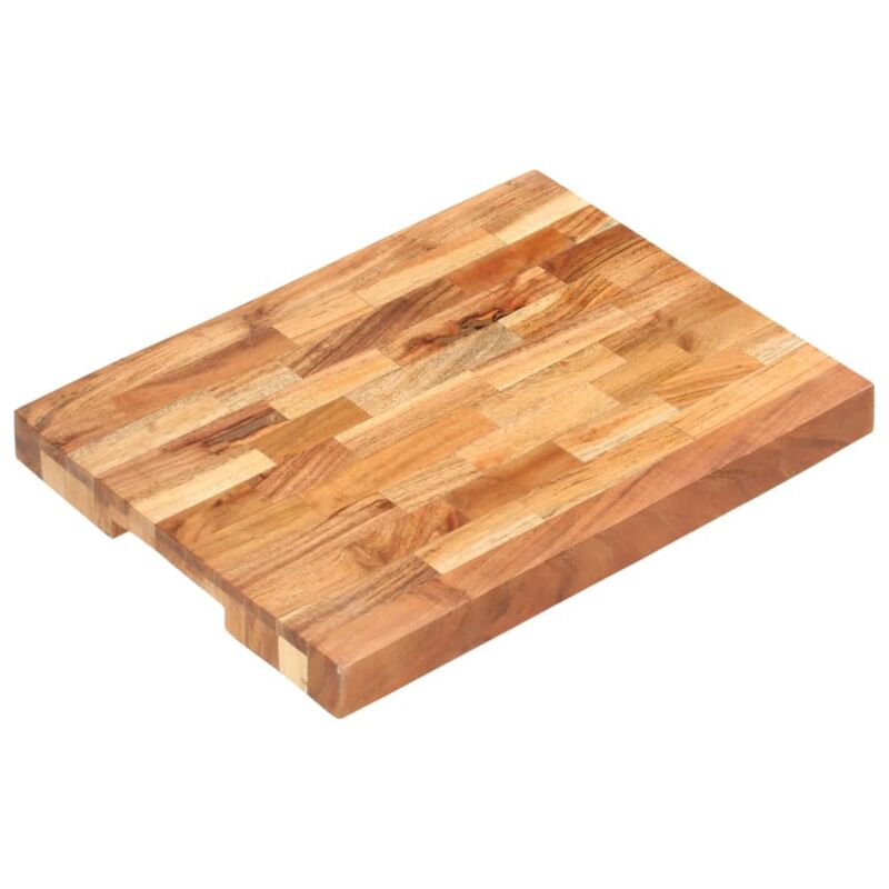 Vidaxl - Planche à découper en bois solide acacia avec différentes bandes conception Taille : 40x30x4 cm