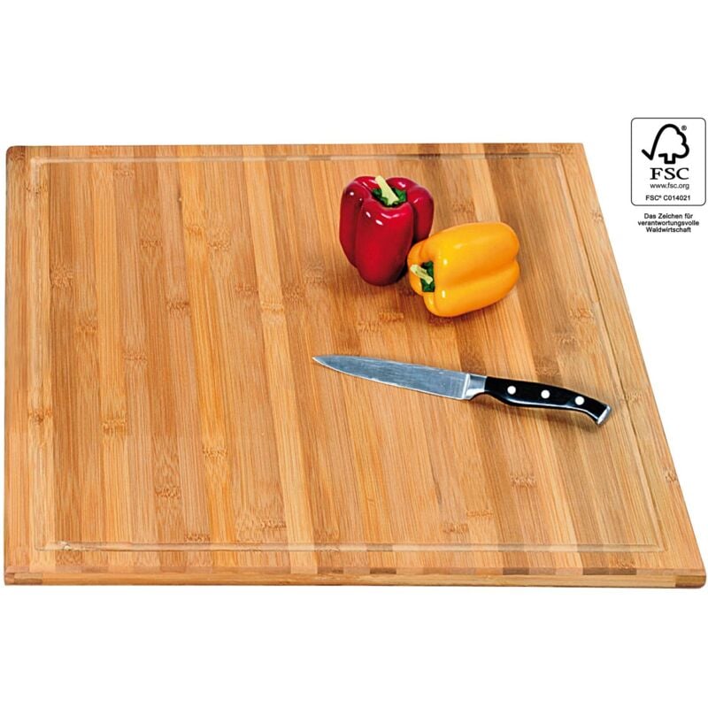 Planche à découper - 56 x 50 x 3 cm - Bambou - Livraison gratuite