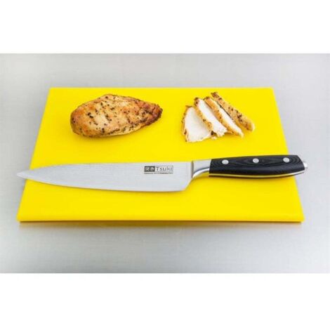 Planche à découper 600 x 450 x 12 mm jaune haute densité - Hygiplas