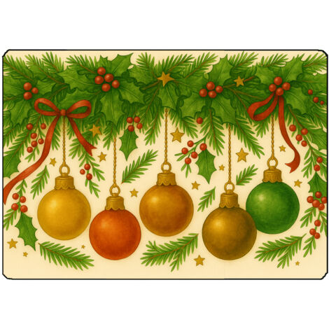 Planche à découper Boules de Noël 28,5 × 20 cm