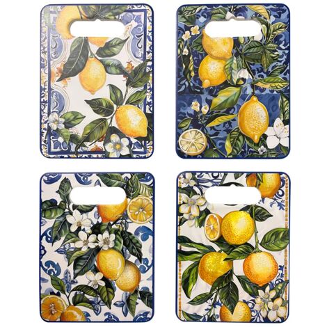 Planche à découper citron 4 unités - Accessoire de cuisine multifonctionnel