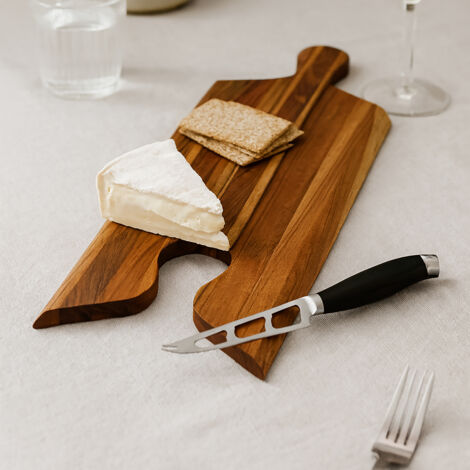Planche à Découper de Cuisine en Bois Teck Massif Indo - 14x150x450mm
